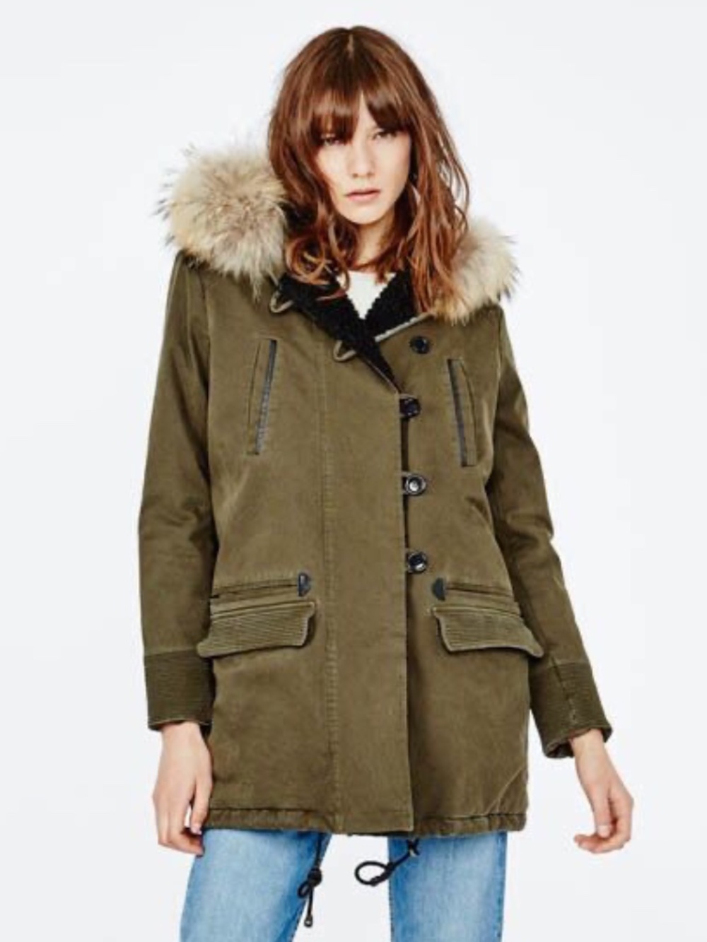 Maje Gaston Parka in Military Green